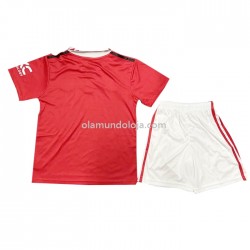 Camisola Manchester United Criança Equipamento Primeiro 2022-2023 Manga Corta